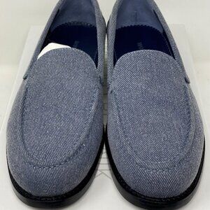 Manolo Blahnik Dineguardo Blue Denim Moc Toe Loafers 39 EU